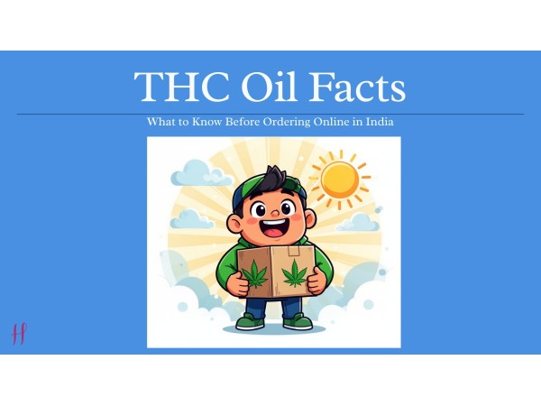 THC oil facts illustration showing what to know before ordering THC oil online in India.