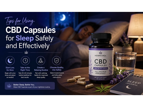 Tips for using CBD capsules safely for better sleep with Hempstrol full-spectrum capsules.