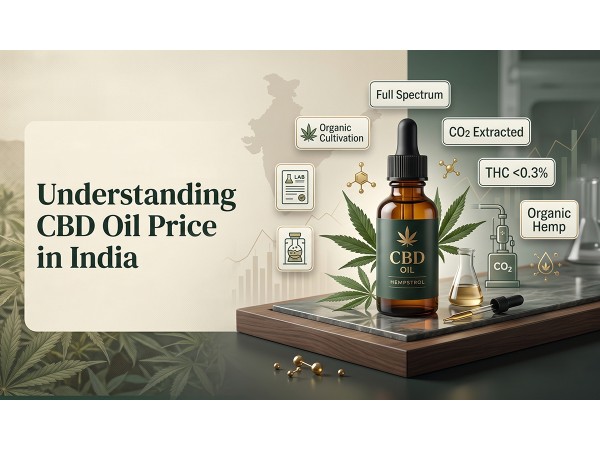 Understanding CBD oil price in India with full spectrum hemp oil illustration