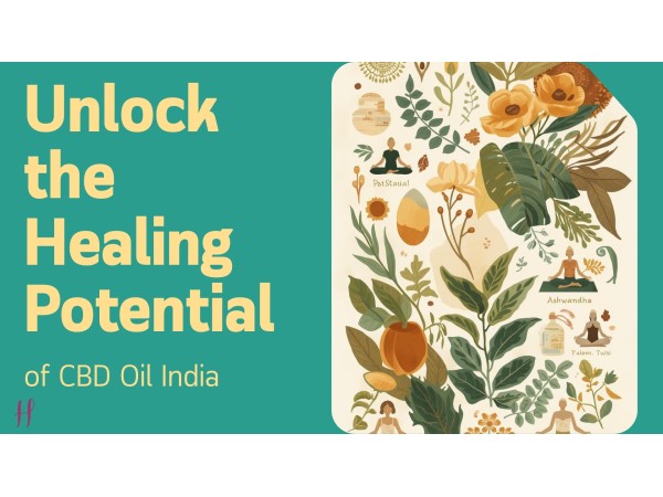 Botanical illustration symbolizing the healing potential of CBD oil in India and natural wellness ingredients
