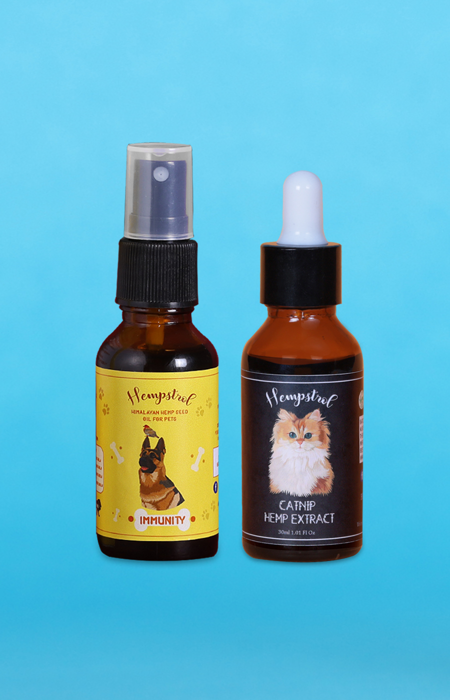 Hemp Seed Oil for Pets and CBD Oil for Cats Bundle